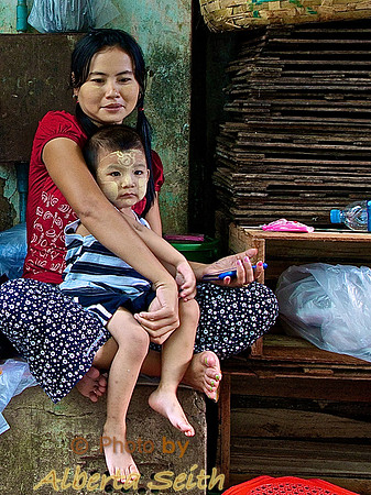 Mother and Child-Yangon Alley