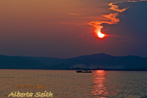 Sunset on the Irrawaddy River- Bagan