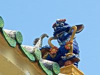 Blue Dragons Decorate the roof of Tang Chung Ling Ancestral Hall-Hong Kong