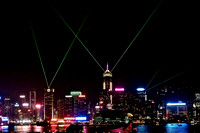 Hong Kong Island's Laser Light Symphony over Victoria Harbour from Kowloon