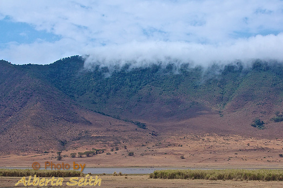 Morning Clouds Spill over the Edge of Ngorongoro Crater