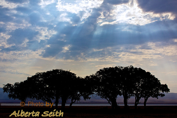 Light Streams between Clouds in Ngorongoro Crater
