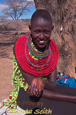Samburu  Woman Selling Crafts