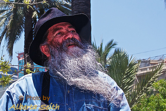 Old Man in the Plaza de Armas Park, Downtown Santiago, Chili