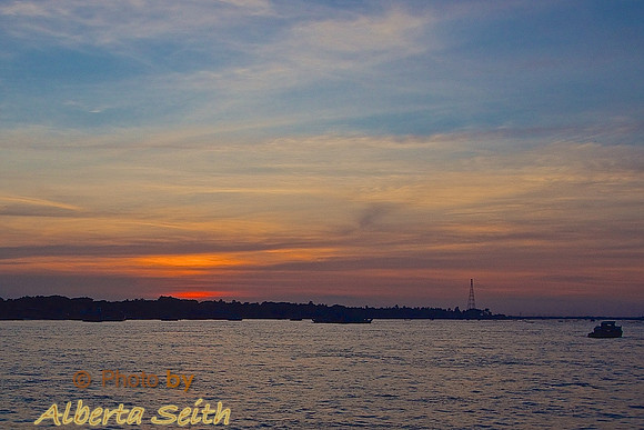 Sunset on the Yangon River